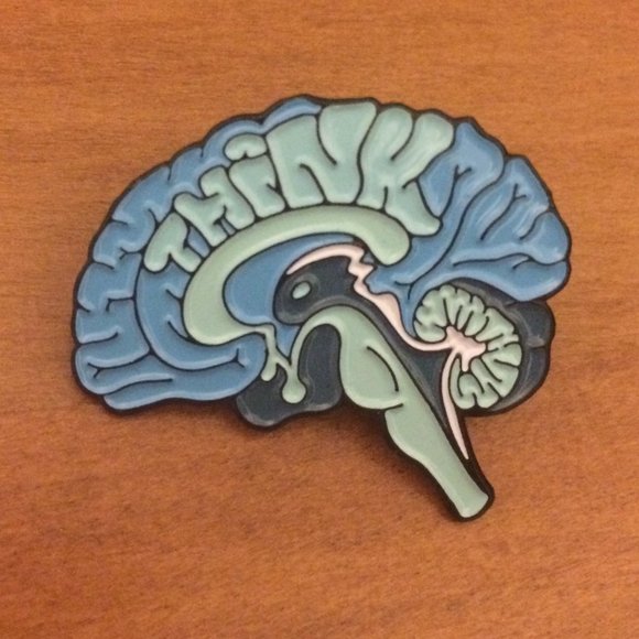 Brain "Think" enamel pin (add to bundle to get 10% off 2 or more items) - Picture 2 of 6